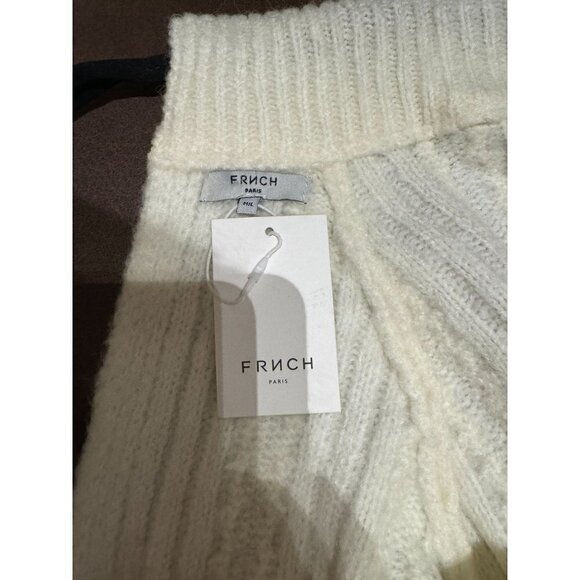 FRNCH Paris Back Bow Cable Knit Turtleneck Sweater NWT - Picture 7 of 9